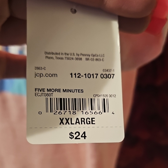 Peach Graphic Tee with Colorful Text - Picture 3 of 8